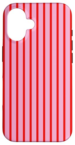 Rot Rosa gestreift mädchenhafte Streifen geometrische dünne Linien adrett Hülle für iPhone 16 Rot Rosa gestreift mädchenhafte Streifen geometrische dünne Linien adrett Hülle für iPhone 16 von Preppy & Pretty Pinstripes