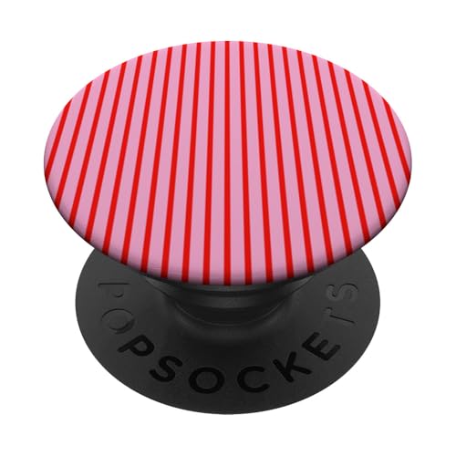 Rot Rosa gestreift mädchenhafte Streifen geometrische dünne Linien adrett PopSockets Klebender PopGrip Rot Rosa gestreift mädchenhafte Streifen geometrische dünne Linien adrett PopSockets Klebender PopGrip von Preppy & Pretty Pinstripes