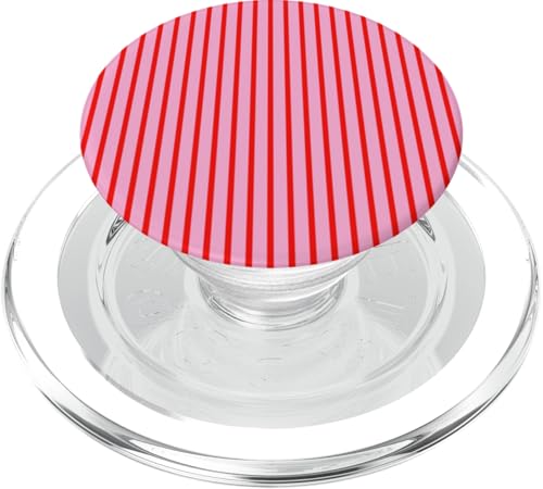 Rot Rosa gestreift mädchenhafte Streifen geometrische dünne Linien adrett PopSockets PopGrip für MagSafe Rot Rosa gestreift mädchenhafte Streifen geometrische dünne Linien adrett PopSockets PopGrip für MagSafe von Preppy & Pretty Pinstripes