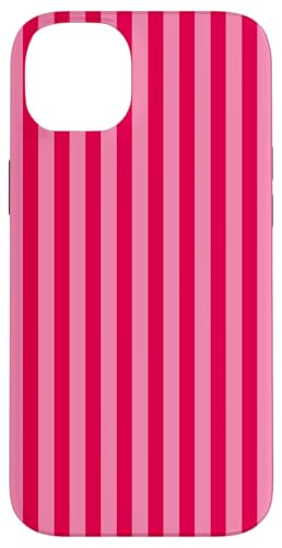 Rot und Rosa gestreifte Girlly vertikale Linien adrette Streifen Hülle für iPhone 14 Plus von Preppy & Pretty Pinstripes