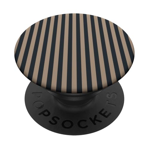 Schwarz Hellbraun gestreift Mädchen vertikale Linien adrette Streifen niedlich PopSockets Klebender PopGrip Schwarz Hellbraun gestreift Mädchen vertikale Linien adrette Streifen niedlich PopSockets Klebender PopGrip von Preppy & Pretty Pinstripes