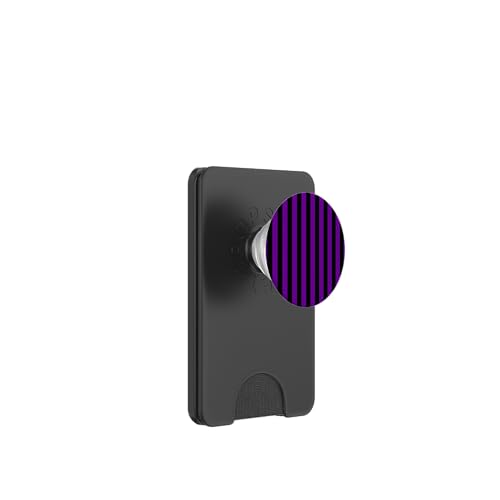 Schwarz und Lila gestreift, für Mädchen, vertikale Linien, adrette Streifen PopSockets PopWallet für MagSafe Schwarz und Lila gestreift, für Mädchen, vertikale Linien, adrette Streifen PopSockets PopWallet für MagSafe von Preppy & Pretty Pinstripes