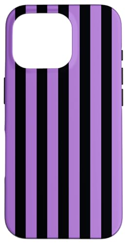 Schwarz und Violett gestreifte Girlly vertikale Linien adrette Streifen Hülle für iPhone 16 Pro Schwarz und Violett gestreifte Girlly vertikale Linien adrette Streifen Hülle für iPhone 16 Pro von Preppy & Pretty Pinstripes