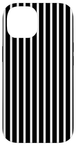 Schwarz-weiß gestreifte mädchenhafte Streifen geometrische dünne Linien Hülle für iPhone 14 von Preppy & Pretty Pinstripes