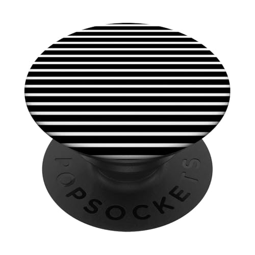 Schwarz-weiß gestreifte mädchenhafte Streifen geometrische dünne Linien PopSockets Klebender PopGrip Schwarz-weiß gestreifte mädchenhafte Streifen geometrische dünne Linien PopSockets Klebender PopGrip von Preppy & Pretty Pinstripes