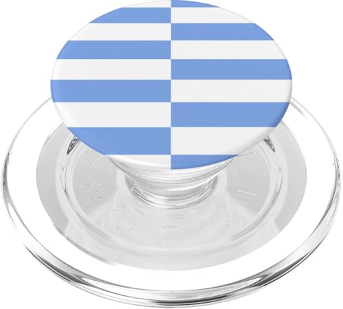 Babyblau weiß gestreift mädchenhafte Streifen adrette geometrische Linien PopSockets PopGrip für MagSafe Babyblau weiß gestreift mädchenhafte Streifen adrette geometrische Linien PopSockets PopGrip für MagSafe von Preppy & Pretty
