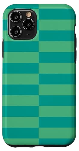 Blaugrün, hellgrün, gestreift, mädchenhafte Streifen, adrette, geometrische Linien Hülle für iPhone 11 Pro von Preppy & Pretty