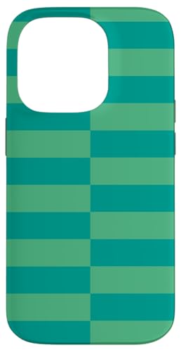 Blaugrün, hellgrün, gestreift, mädchenhafte Streifen, adrette, geometrische Linien Hülle für iPhone 14 Pro von Preppy & Pretty