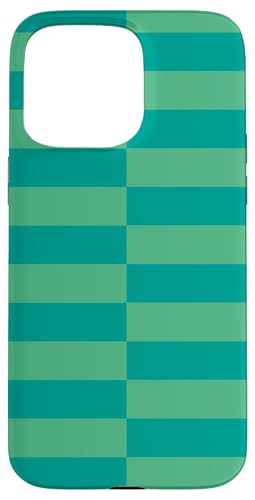 Blaugrün, hellgrün, gestreift, mädchenhafte Streifen, adrette, geometrische Linien Hülle für iPhone 15 Pro Max von Preppy & Pretty