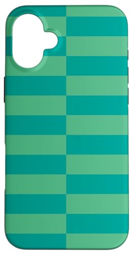 Blaugrün, hellgrün, gestreift, mädchenhafte Streifen, adrette, geometrische Linien Hülle für iPhone 16 Plus von Preppy & Pretty