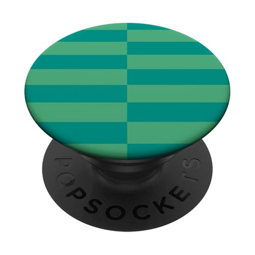 Blaugrün, hellgrün, gestreift, mädchenhafte Streifen, adrette, geometrische Linien PopSockets Klebender PopGrip von Preppy & Pretty