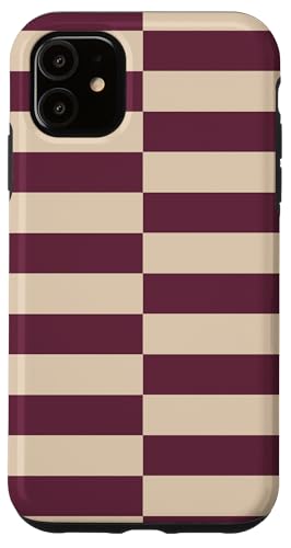 Burgunderrot Beige gestreift mädchenhafte Streifen geometrische Linien adrett Hülle für iPhone 11 Burgunderrot Beige gestreift mädchenhafte Streifen geometrische Linien adrett Hülle für iPhone 11 von Preppy & Pretty
