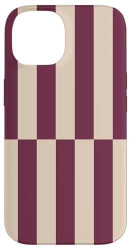 Burgunderrot Beige gestreift mädchenhafte Streifen geometrische Linien adrett Hülle für iPhone 14 Burgunderrot Beige gestreift mädchenhafte Streifen geometrische Linien adrett Hülle für iPhone 14 von Preppy & Pretty