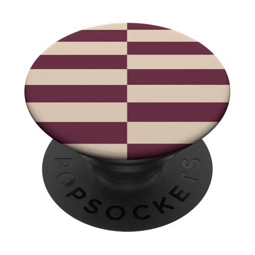 Burgunderrot Beige gestreift mädchenhafte Streifen geometrische Linien adrett PopSockets Klebender PopGrip Burgunderrot Beige gestreift mädchenhafte Streifen geometrische Linien adrett PopSockets Klebender PopGrip von Preppy & Pretty