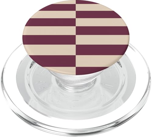 Burgunderrot Beige gestreift mädchenhafte Streifen geometrische Linien adrett PopSockets PopGrip für MagSafe von Preppy & Pretty