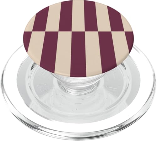 Burgunderrot Beige gestreift mädchenhafte Streifen geometrische Linien adrett PopSockets PopGrip für MagSafe Burgunderrot Beige gestreift mädchenhafte Streifen geometrische Linien adrett PopSockets PopGrip für MagSafe von Preppy & Pretty