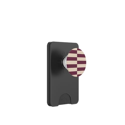 Burgunderrot Beige gestreift mädchenhafte Streifen geometrische Linien adrett PopSockets PopWallet für MagSafe Burgunderrot Beige gestreift mädchenhafte Streifen geometrische Linien adrett PopSockets PopWallet für MagSafe von Preppy & Pretty