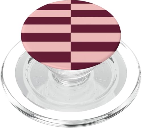 Burgunderrot und rosa gestreift, mädchenhafte Streifen, geometrische Linien PopSockets PopGrip für MagSafe Burgunderrot und rosa gestreift, mädchenhafte Streifen, geometrische Linien PopSockets PopGrip für MagSafe von Preppy & Pretty