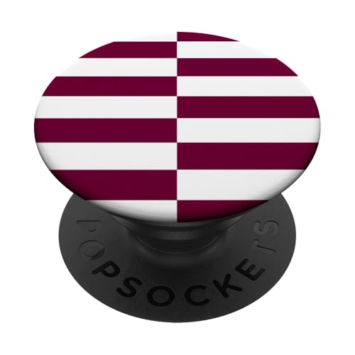 Burgunderrot und weiß gestreift, mädchenhafte Streifen, geometrische Linien PopSockets Klebender PopGrip Burgunderrot und weiß gestreift, mädchenhafte Streifen, geometrische Linien PopSockets Klebender PopGrip von Preppy & Pretty