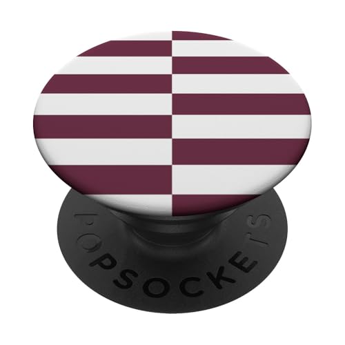 Burgunderrot weiß gestreift mädchenhafte Streifen adrette geometrische Linien PopSockets Klebender PopGrip Burgunderrot weiß gestreift mädchenhafte Streifen adrette geometrische Linien PopSockets Klebender PopGrip von Preppy & Pretty