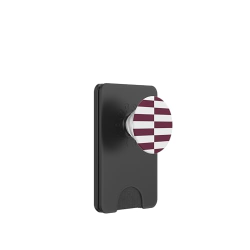Burgunderrot weiß gestreift mädchenhafte Streifen adrette geometrische Linien PopSockets PopWallet für MagSafe von Preppy & Pretty