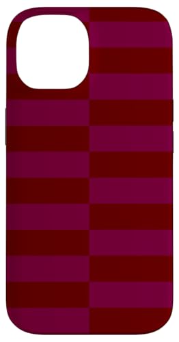 Kastanienbraun Burgunderrot gestreift Girly Stripes adrette geometrische Linien Hülle für iPhone 14 von Preppy & Pretty