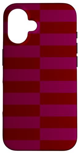 Kastanienbraun Burgunderrot gestreift Girly Stripes adrette geometrische Linien Hülle für iPhone 16 von Preppy & Pretty