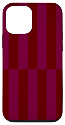 Kastanienbraun und Burgunderrot gestreift, mädchenhafte Streifen, geometrische Linien Hülle für iPhone 12 mini von Preppy & Pretty
