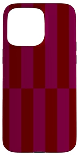 Kastanienbraun und Burgunderrot gestreift, mädchenhafte Streifen, geometrische Linien Hülle für iPhone 15 Pro Max von Preppy & Pretty