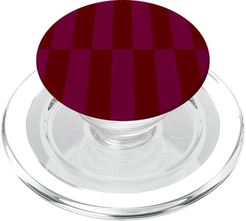 Kastanienbraun und Burgunderrot gestreift, mädchenhafte Streifen, geometrische Linien PopSockets PopGrip für MagSafe von Preppy & Pretty