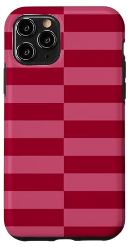 Kastanienbraun und rosa gestreift, mädchenhafte Streifen, adrette geometrische Linien Hülle für iPhone 11 Pro von Preppy & Pretty