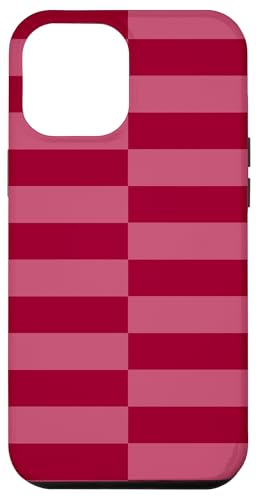 Kastanienbraun und rosa gestreift, mädchenhafte Streifen, adrette geometrische Linien Hülle für iPhone 12 Pro Max von Preppy & Pretty