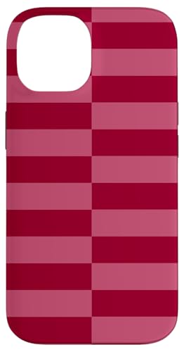Kastanienbraun und rosa gestreift, mädchenhafte Streifen, adrette geometrische Linien Hülle für iPhone 14 von Preppy & Pretty