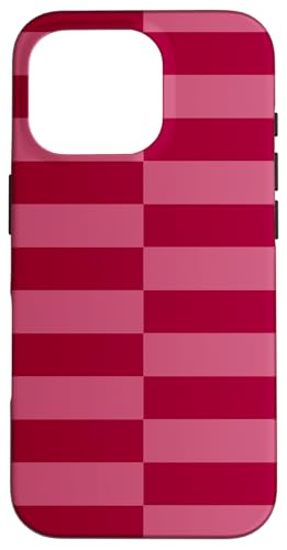 Kastanienbraun und rosa gestreift, mädchenhafte Streifen, adrette geometrische Linien Hülle für iPhone 16 Pro von Preppy & Pretty