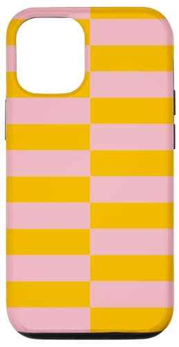Mandarine und Rosa gestreifte mädchenhafte Streifen adrette Ästhetik Hülle für iPhone 12/12 Pro von Preppy & Pretty