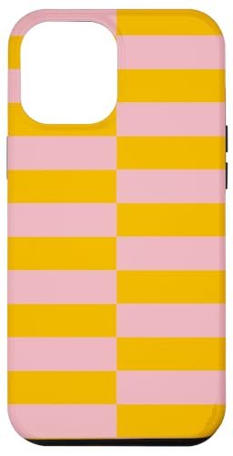 Mandarine und Rosa gestreifte mädchenhafte Streifen adrette Ästhetik Hülle für iPhone 12 Pro Max von Preppy & Pretty