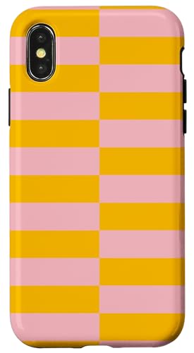 Mandarine und Rosa gestreifte mädchenhafte Streifen adrette Ästhetik Hülle für iPhone X/XS von Preppy & Pretty