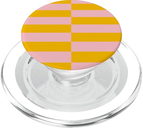 Mandarine und Rosa gestreifte mädchenhafte Streifen adrette Ästhetik PopSockets PopGrip für MagSafe Mandarine und Rosa gestreifte mädchenhafte Streifen adrette Ästhetik PopSockets PopGrip für MagSafe von Preppy & Pretty