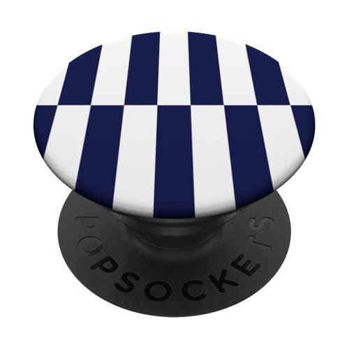Marineblau-weiß gestreift mädchenhafte Streifen geometrische Linien adrett PopSockets Klebender PopGrip Marineblau-weiß gestreift mädchenhafte Streifen geometrische Linien adrett PopSockets Klebender PopGrip von Preppy & Pretty