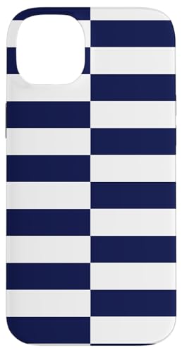 Marineblaue gestreifte mädchenhafte Streifen adrette geometrische Linien Hülle für iPhone 14 Plus Marineblaue gestreifte mädchenhafte Streifen adrette geometrische Linien Hülle für iPhone 14 Plus von Preppy & Pretty