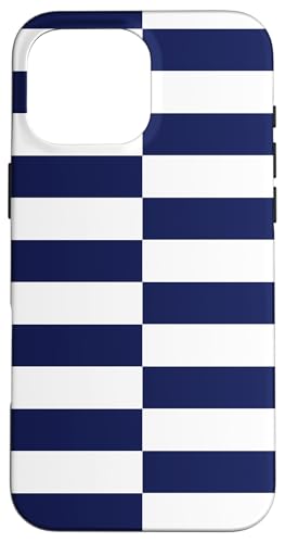 Marineblaue gestreifte mädchenhafte Streifen adrette geometrische Linien Hülle für iPhone 16 Pro Max Marineblaue gestreifte mädchenhafte Streifen adrette geometrische Linien Hülle für iPhone 16 Pro Max von Preppy & Pretty
