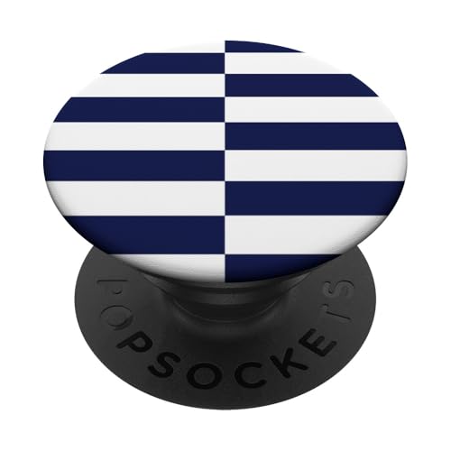 Marineblaue gestreifte mädchenhafte Streifen adrette geometrische Linien PopSockets Klebender PopGrip Marineblaue gestreifte mädchenhafte Streifen adrette geometrische Linien PopSockets Klebender PopGrip von Preppy & Pretty