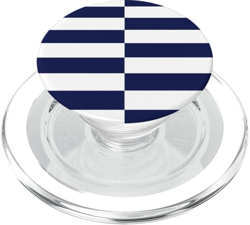 Marineblaue gestreifte mädchenhafte Streifen adrette geometrische Linien PopSockets PopGrip für MagSafe Marineblaue gestreifte mädchenhafte Streifen adrette geometrische Linien PopSockets PopGrip für MagSafe von Preppy & Pretty