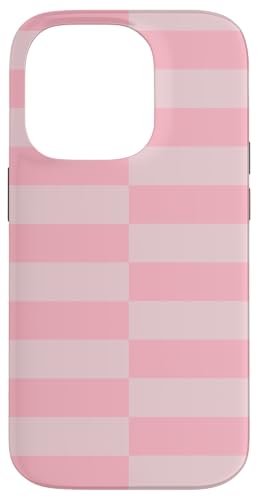 Pastellrosa gestreifte mädchenhafte Streifen adrette geometrische Linien Hülle für iPhone 14 Pro von Preppy & Pretty