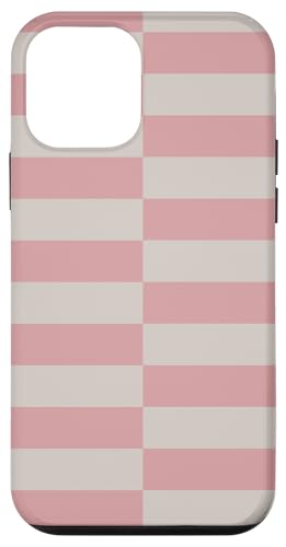 Rosa und Beige gestreifte mädchenhafte Streifen adrette geometrische Linien Hülle für iPhone 12 mini von Preppy & Pretty