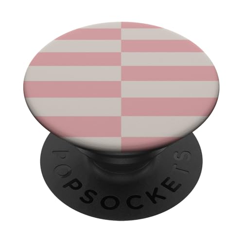 Rosa und Beige gestreifte mädchenhafte Streifen adrette geometrische Linien PopSockets Klebender PopGrip Rosa und Beige gestreifte mädchenhafte Streifen adrette geometrische Linien PopSockets Klebender PopGrip von Preppy & Pretty