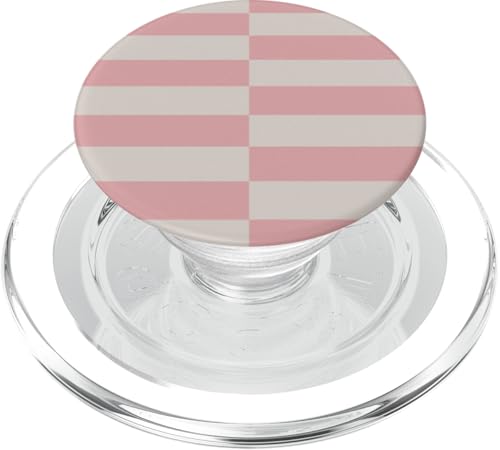 Rosa und Beige gestreifte mädchenhafte Streifen adrette geometrische Linien PopSockets PopGrip für MagSafe Rosa und Beige gestreifte mädchenhafte Streifen adrette geometrische Linien PopSockets PopGrip für MagSafe von Preppy & Pretty