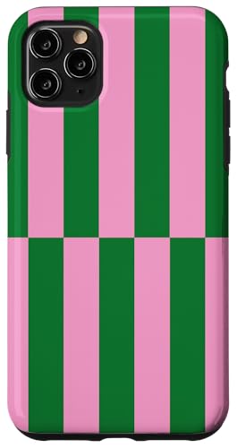 Rosa und Grün gestreift, mädchenhafte Streifen, geometrische Linien, adrett Hülle für iPhone 11 Pro Max Rosa und Grün gestreift, mädchenhafte Streifen, geometrische Linien, adrett Hülle für iPhone 11 Pro Max von Preppy & Pretty