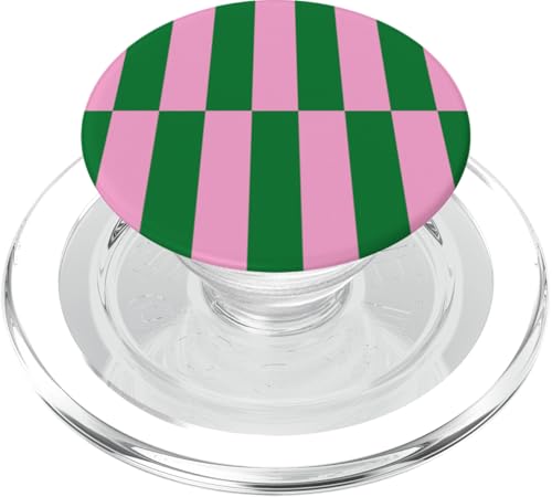 Rosa und Grün gestreift, mädchenhafte Streifen, geometrische Linien, adrett PopSockets PopGrip für MagSafe Rosa und Grün gestreift, mädchenhafte Streifen, geometrische Linien, adrett PopSockets PopGrip für MagSafe von Preppy & Pretty