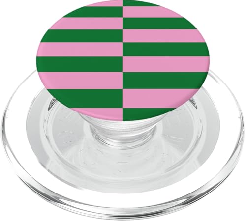 Rosa und Grün gestreifte mädchenhafte Streifen adrette geometrische Linien PopSockets PopGrip für MagSafe Rosa und Grün gestreifte mädchenhafte Streifen adrette geometrische Linien PopSockets PopGrip für MagSafe von Preppy & Pretty